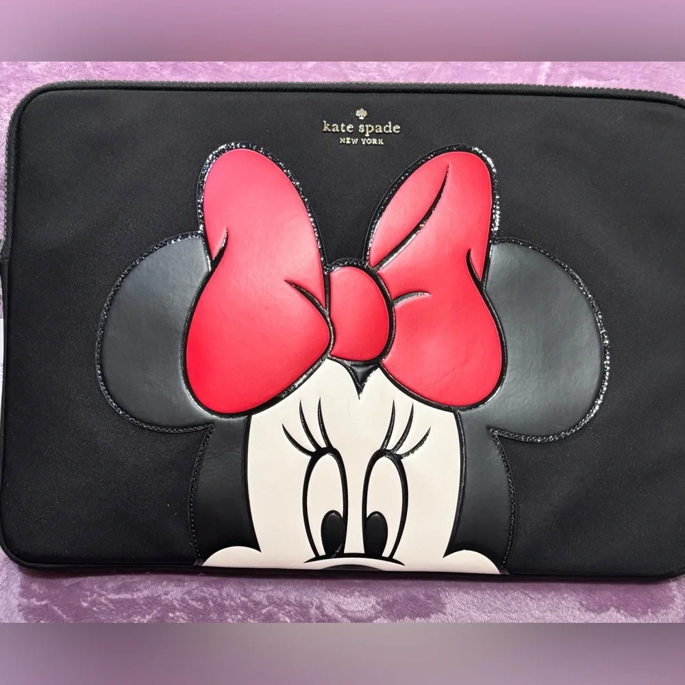 NWT Kate Spade New York Disney Minnie Mouse Black Tablet Sleeve